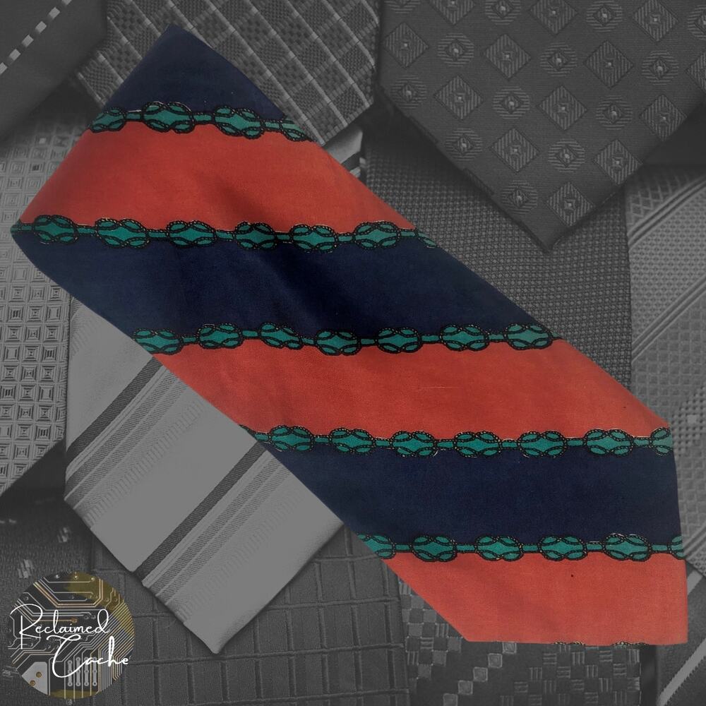 Red and Blue Diagonal Stripe Tie